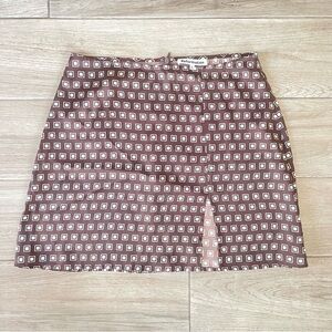 Like New Reformation Brown Geometric Mini Skirt